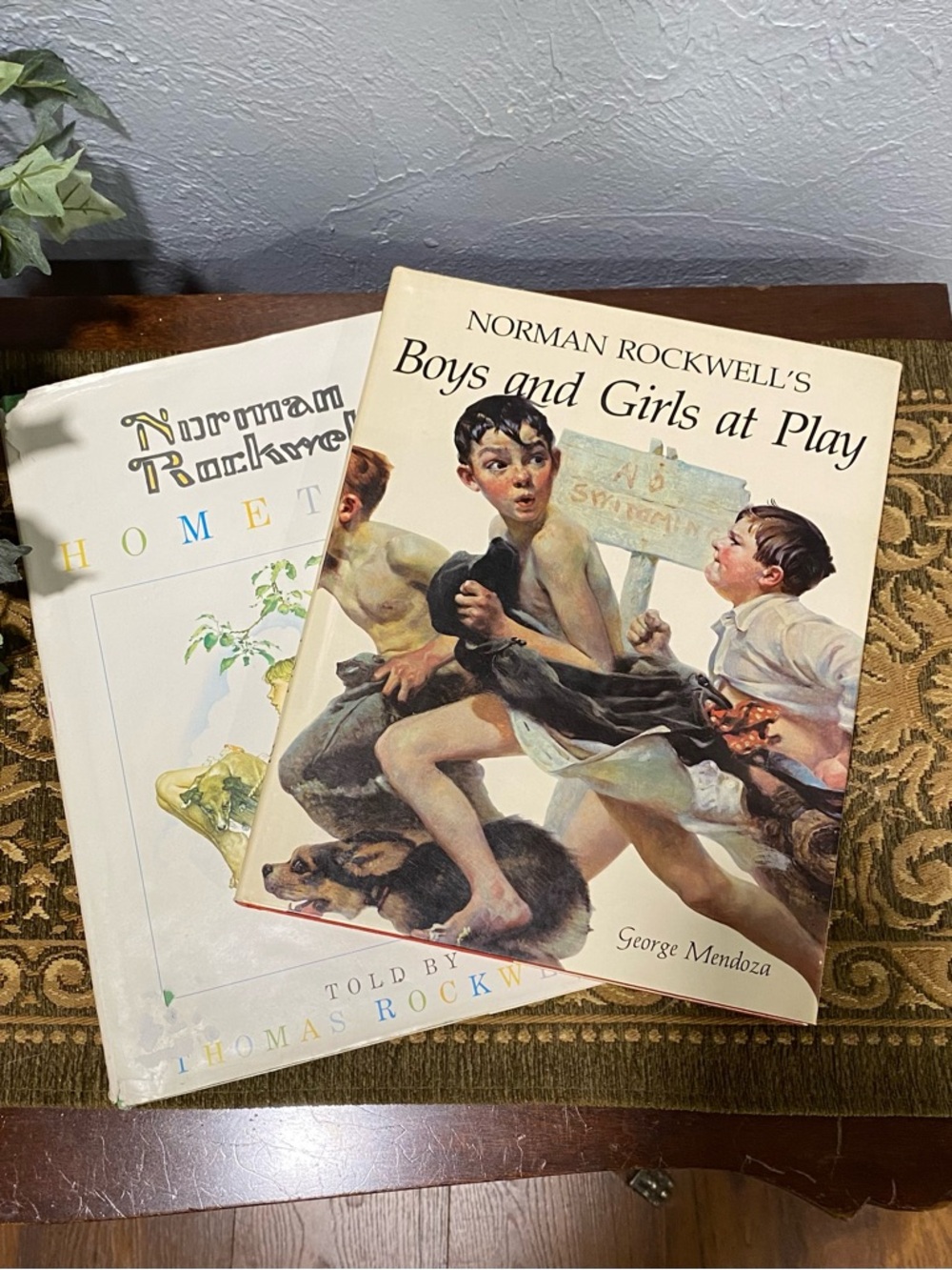 Norman Rockwell "Boys and Girls at Play" and “Hometown” Vintage Hardback Books